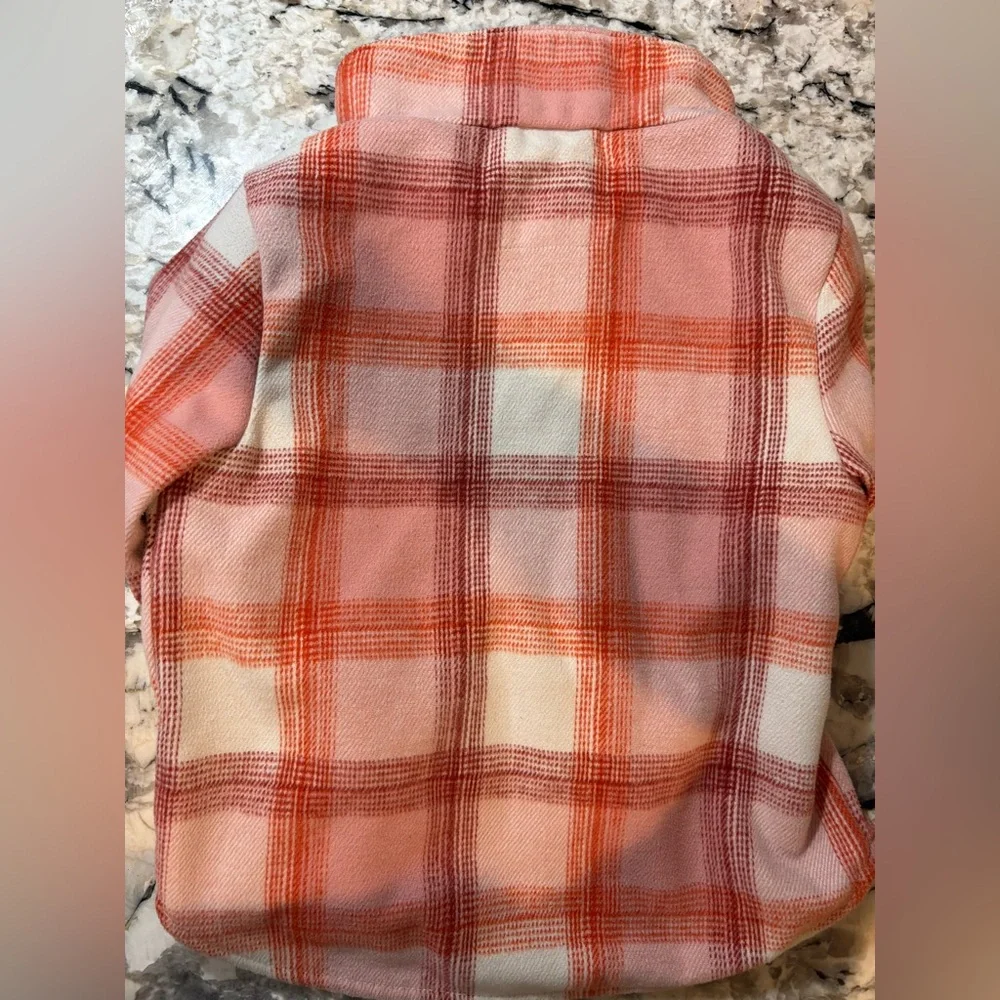 Old Navy Kids Plaid Button-Down Shirt - Pink and Orange